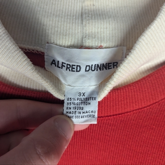 Vintage Alfred dunner heart cat bird Dove cottage Grandma sweater size 3x - Picture 6 of 6